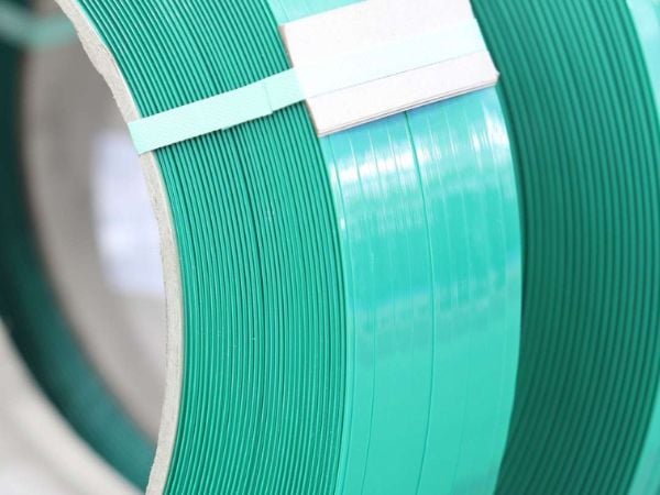 Green plastic banding roll
